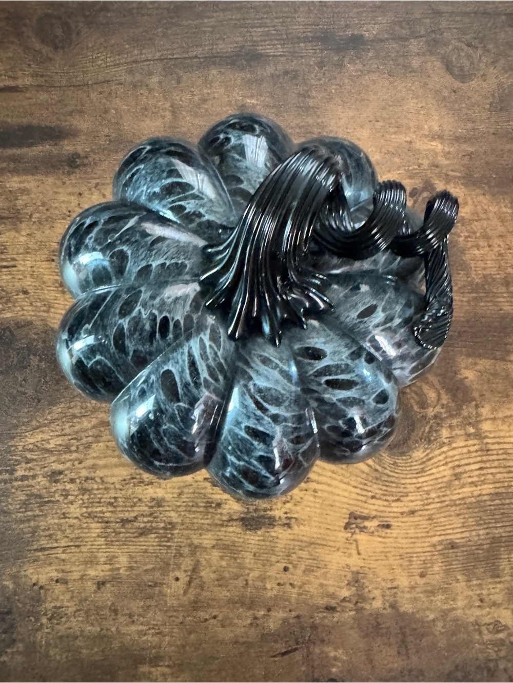 Mikasa Handblown Glass Pumpkin Accent - Black and Gray - Picture 10 of 11
